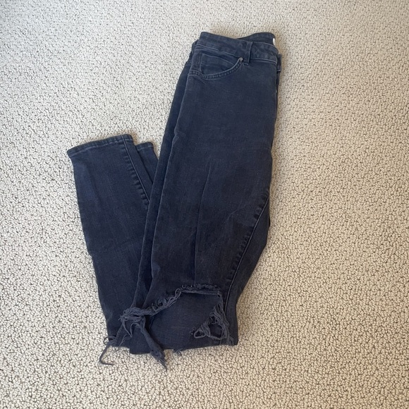 Black Ripped High Waisted Skinny Jeans size 29 - Picture 4 of 4